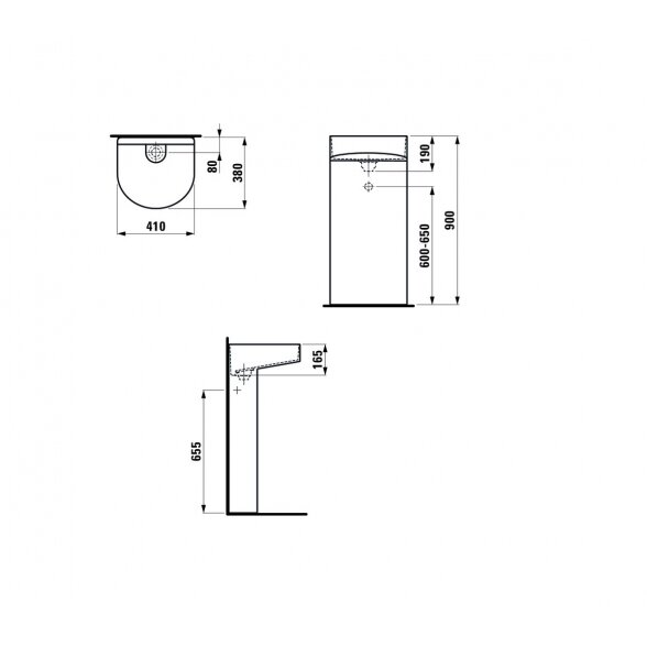 Laufen Sonar 41x38 laisvai pastatomas praustuvas 6