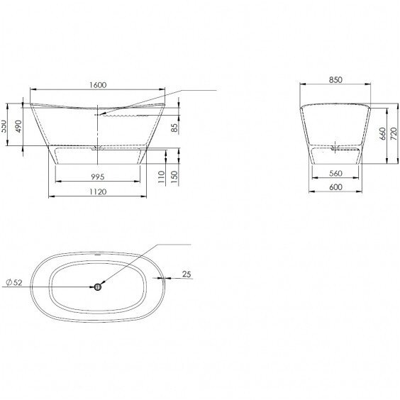 PAA Amore 1600x850mm lieto akmens vonia 1