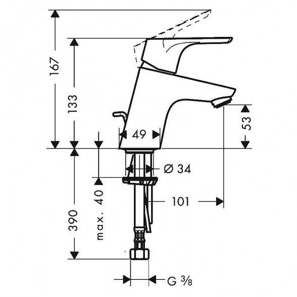 Praustuvo maišytuvas Hansgrohe Focus  2