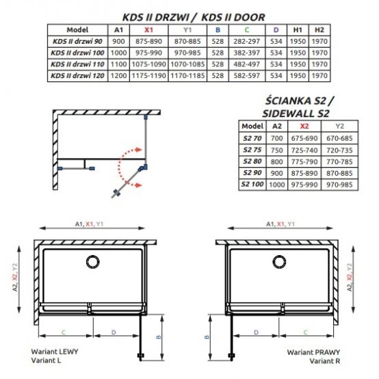 Radaway Eos II KDS kvadratinė dušo kabina 14