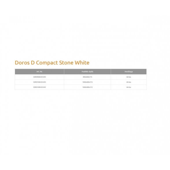 Radaway Doros D Compact Stone White kvadratinis akrilinis dušo padėklas 3