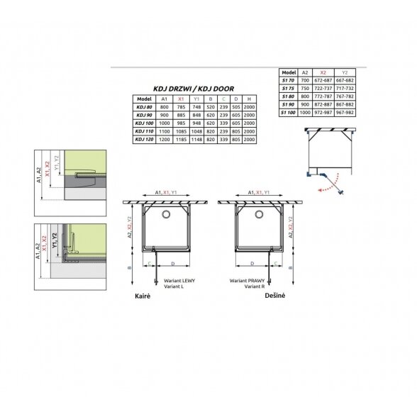 Radaway Essenza New KDJ+S kvadratinė dušo kabina 8