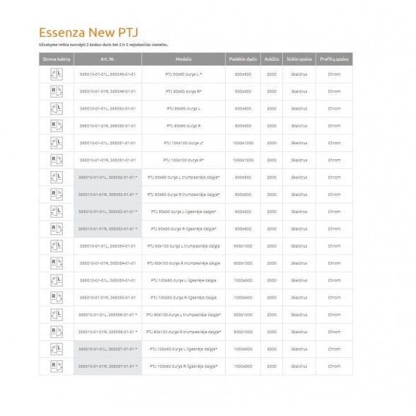 Radaway Essenza New PTJ penkiakampė dušo kabina 5