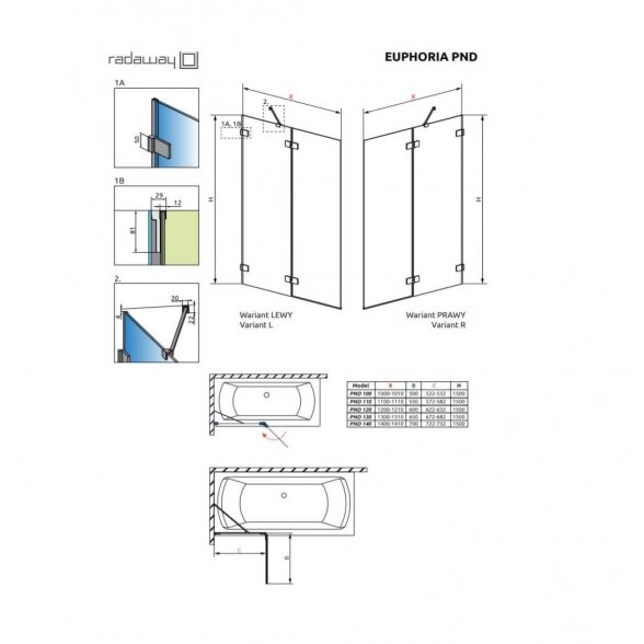 Radaway Euphoria PND vonios sienelė 4