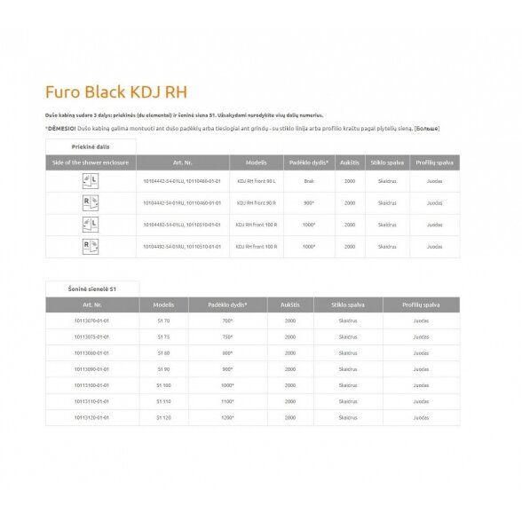 Radaway Furo Black KDJ RH kvadratinė dušo kabina 7