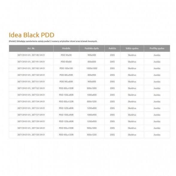 Radaway Idea Black PDD pusapvalė dušo kabina 8