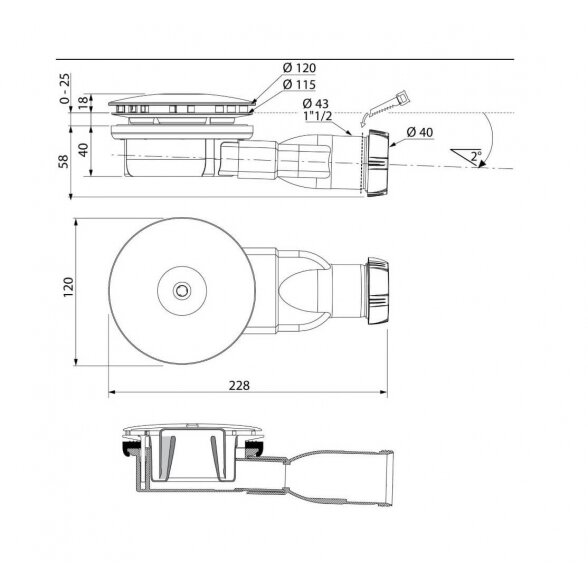 Radaway R400W SLIM dušo sifonas 2