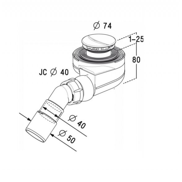 Radaway TURBOFLOW TB50 dušo sifonas 1