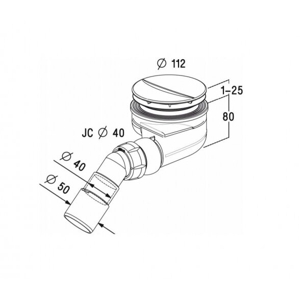 Radaway TURBOFLOW TB90 dušo sifonas 1