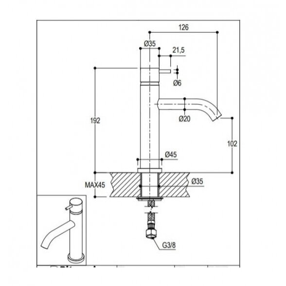 Ritmonio Diametro35 Inox E0BA0123C praustuvo maišytuvas 2