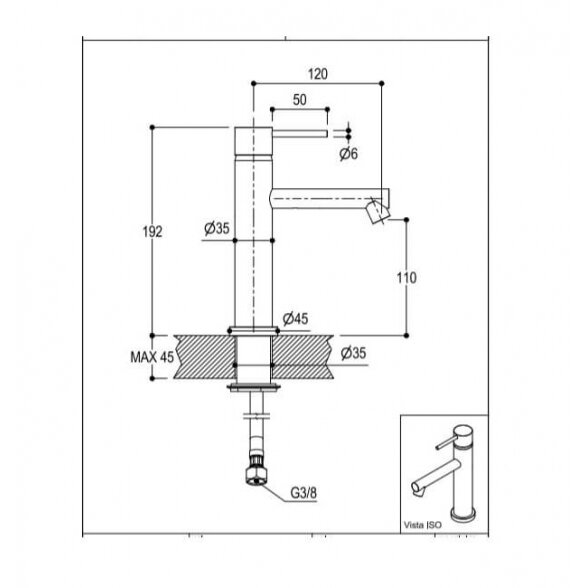 Ritmonio Diametro35 Inox E0BA0123DS praustuvo maišytuvas 1