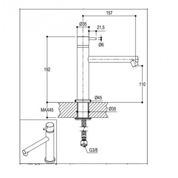 Ritmonio Diametro35 Inox E0BA0124D praustuvo maišytuvas 6