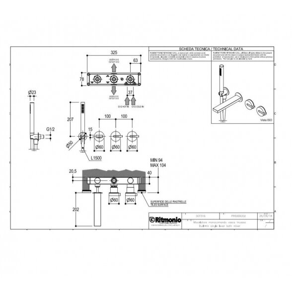 Ritmonio DOT316 PR50EB202 potinkinis vonios maišytuvas 1