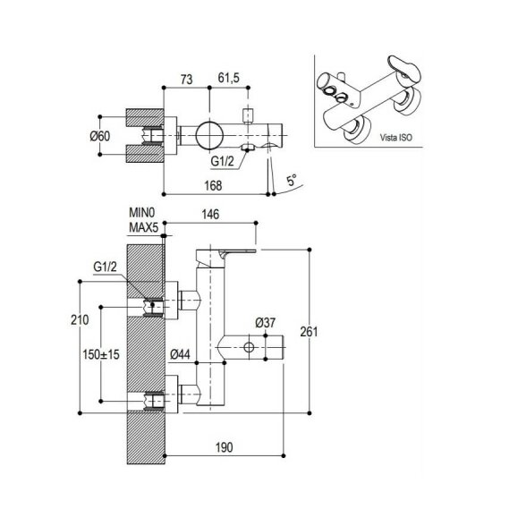 Ritmonio Tab PR37EA201 vonios maišytuvas