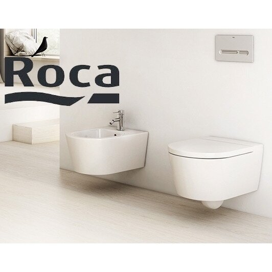 Roca Inspira round pakabinamas klozetas su Rimless technologija ir lėtaeigiu dangčiu 3