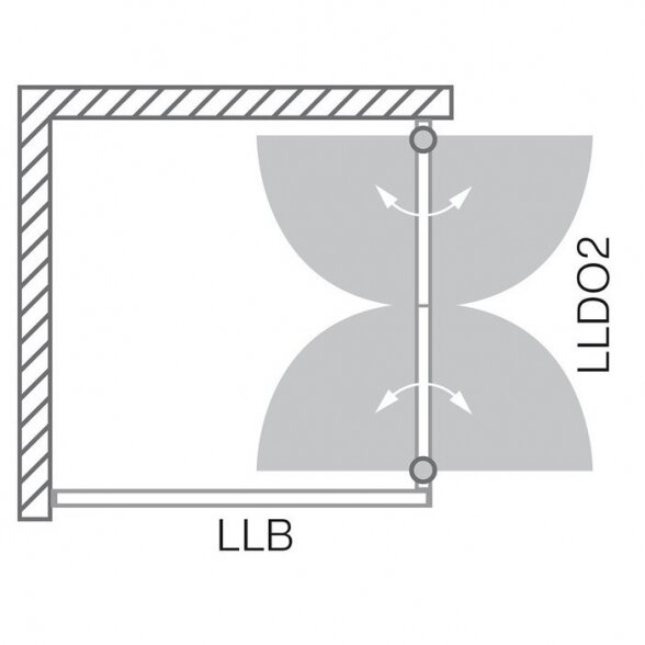 Roth LLDO2+LLB kvadratinė dušo kabina su dviejų elementų durimis. 7