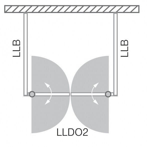 Roth LLDO2+LLB kvadratinė dušo kabina su dviejų elementų durimis. 8