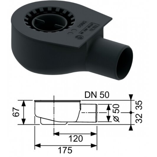 Tece Drainline latakas su baltomis grotelėmis 3