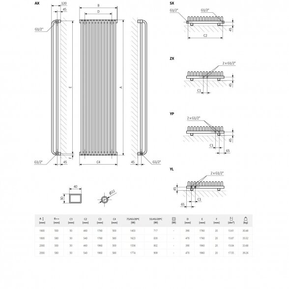 Terma Delfin radiatorius vertikalus 7