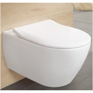 Villeroy & Boch Subway 2.0 pakabinamas Direct Flush WC su SlimSeat dangčiu