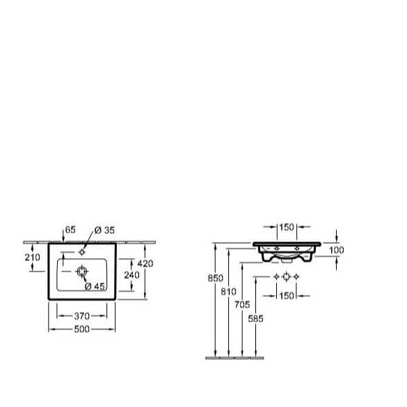 Villeroy & Boch Venticello 500x420 baldinis/pakabinamas praustuvas 5