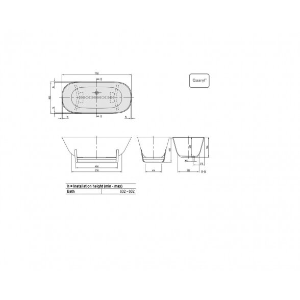 Villeroy & Boch Antheus akrilinė laisvai pastatoma vonia 175x80 5