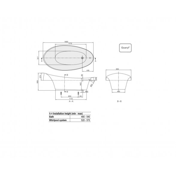 Villeroy & Boch Aveo ovali akrilinė vonia 190x95 cm 1