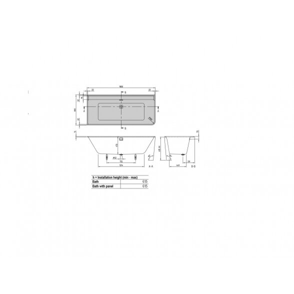 Villeroy & Boch Collaro Duo akrilinė kampinė vonia 180x80 cm, kairinė 3