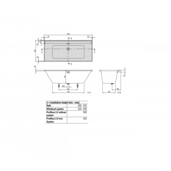 Villeroy & Boch Collaro Duo akrilinė vonia 170x75 cm 1