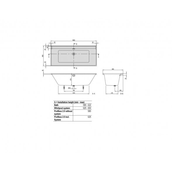 Villeroy & Boch Collaro Duo akrilinė vonia 180x80 cm 2