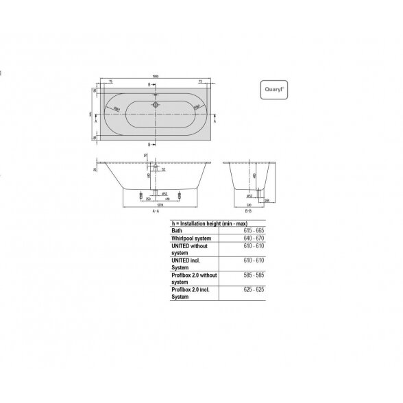 Villeroy & Boch Oberon Duo akrilinė vonia 190x90 1