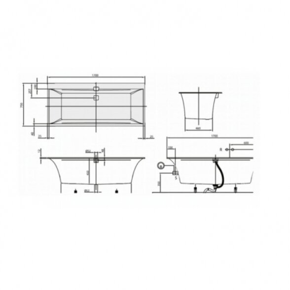 Villeroy & Boch Squaro Edge 12 vonia su kojomis 3