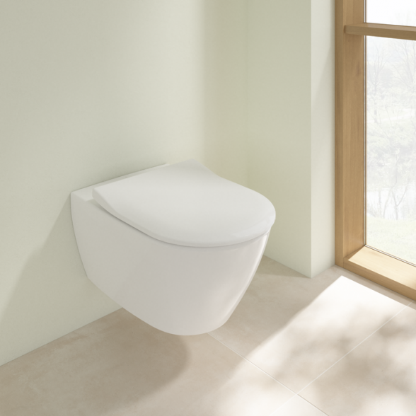 Villeroy & Boch Subway 2.0 pakabinamas Direct Flush WC su SlimSeat dangčiu 8