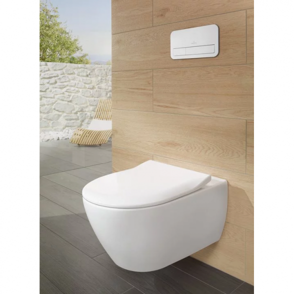 Villeroy & Boch Subway 2.0 pakabinamas Direct Flush WC su SlimSeat dangčiu 10