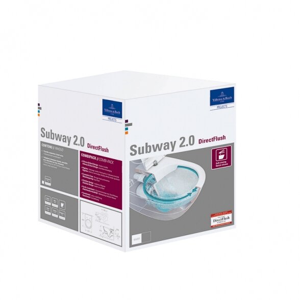 Villeroy & Boch Subway 2.0 pakabinamas klozetas su Ceramic Plus danga ir Slim lėtaeigiu dangčiu 3