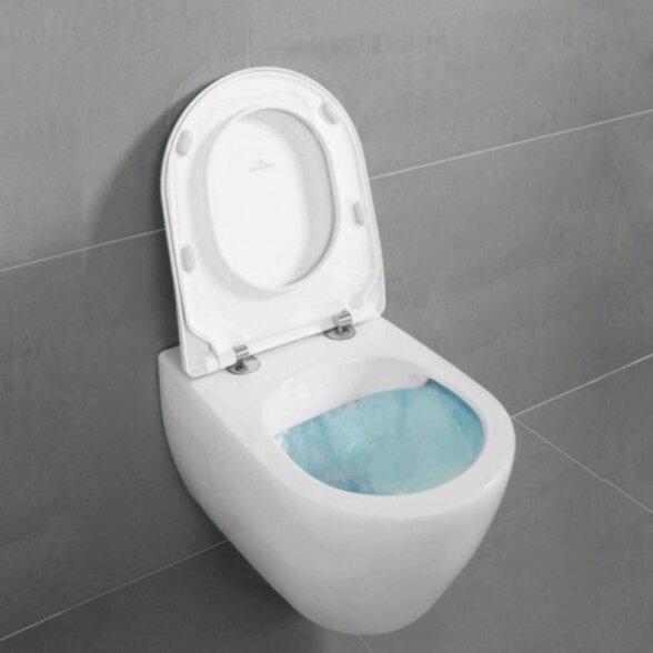 Villeroy & Boch Subway 2.0 pakabinamas klozetas su Ceramic Plus danga ir Slim lėtaeigiu dangčiu 1