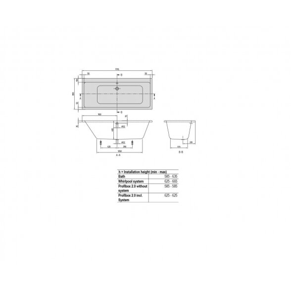 Villeroy & Boch Subway akrilinė vonia 2