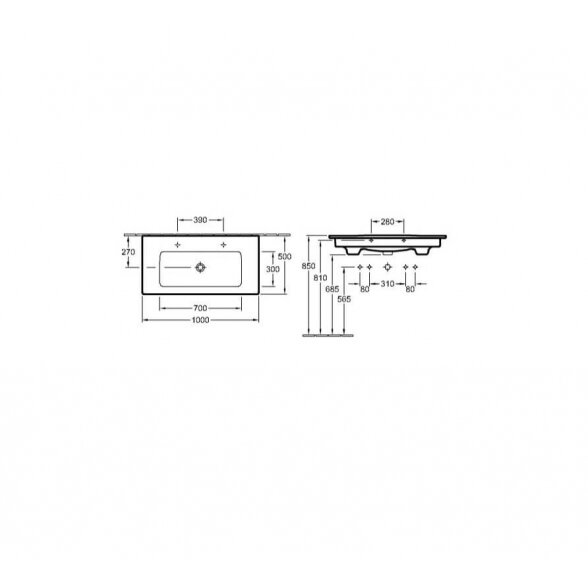 Villeroy & Boch Venticello 1000x500 baldinis/pakabinamas praustuvas 4